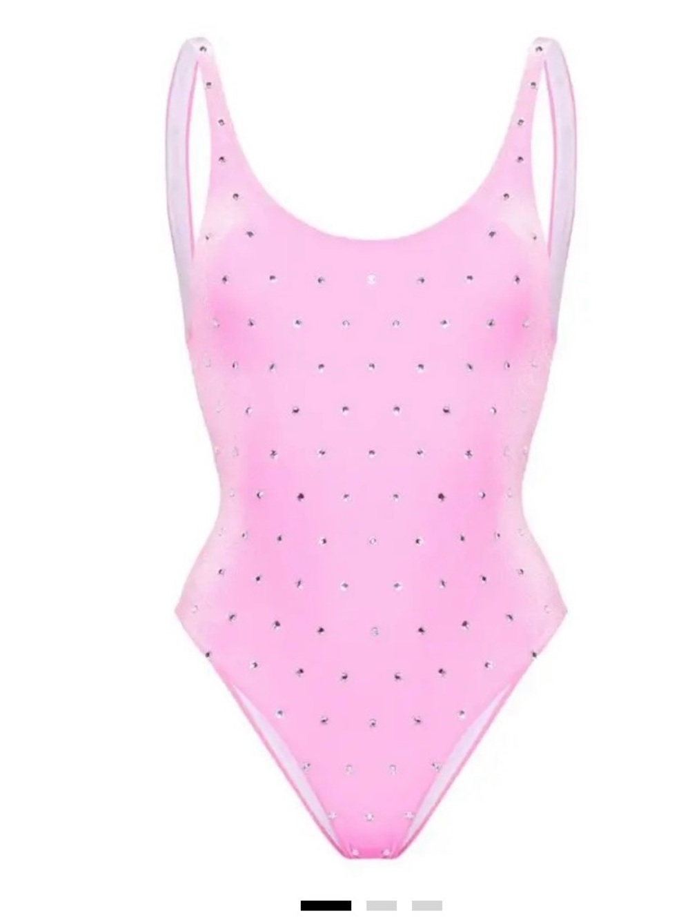 DSQUARED2 Pink Velvet One-Piece with Studded Rhinestone Detail